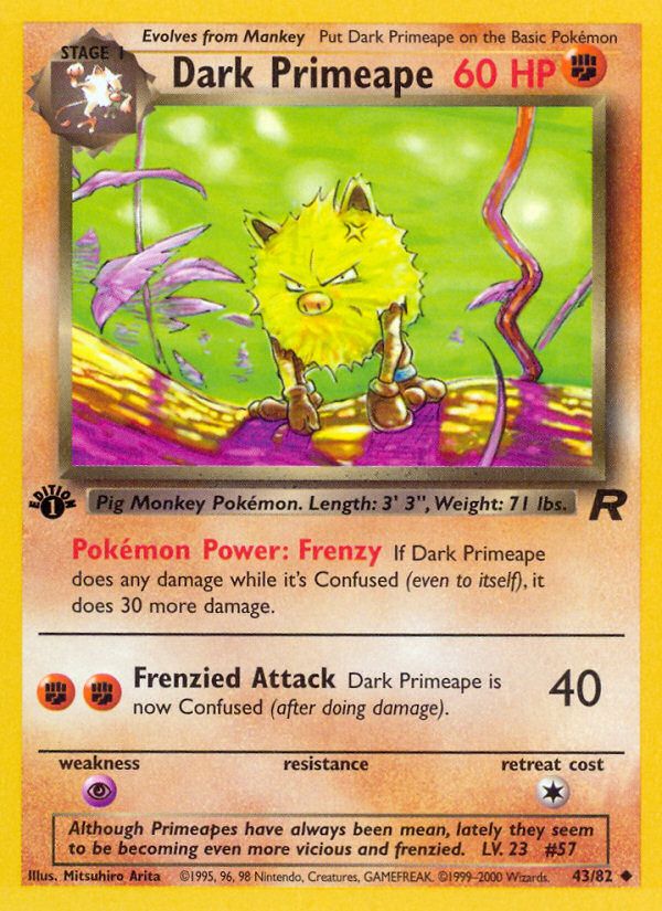 PSA 10 Dark Primeape Team Rocket graded Pokémon card
