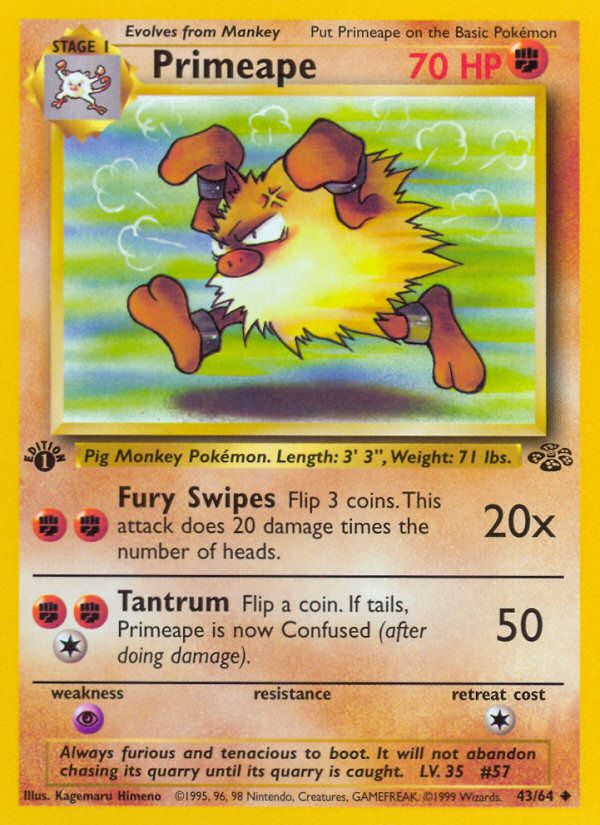 PSA 10 Primeape Jungle graded Pokémon card