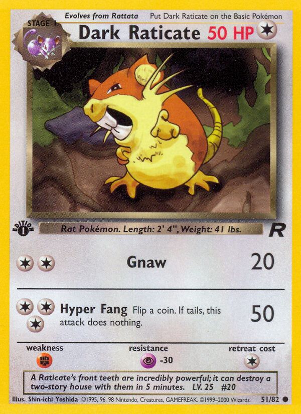 PSA 10 Dark Raticate Team Rocket graded Pokémon card