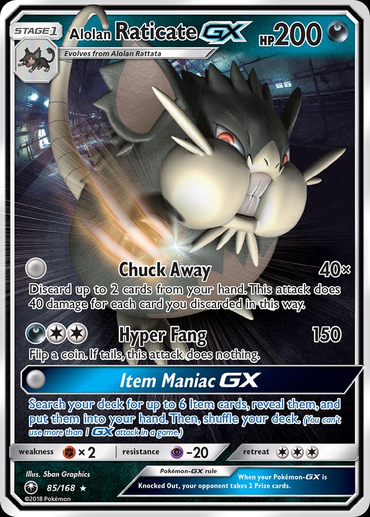 PSA 10 Alolan Raticate-GX Burning Shadows graded Pokémon card