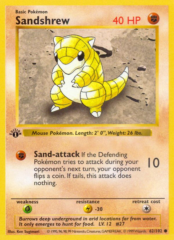 PSA 10 Sandshrew Base Set graded Pokémon card