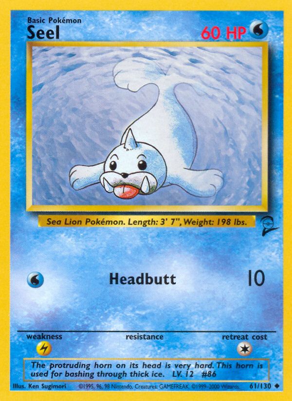 PSA 10 Seel Fossil graded Pokémon card