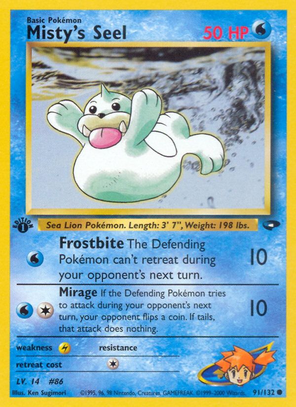 PSA 10 Misty's Seel Gym Challenge graded Pokémon card