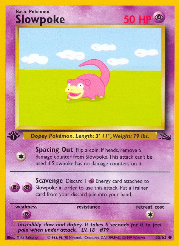 PSA 10 Slowpoke Base Set graded Pokémon card