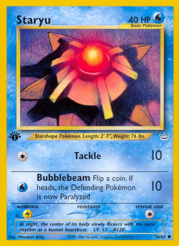 PSA 10 Staryu Neo Revelation 1st Edition graded Pokémon card