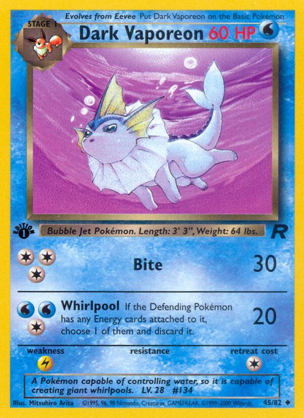 PSA 10 Dark Vaporeon Team Rocket graded Pokémon card