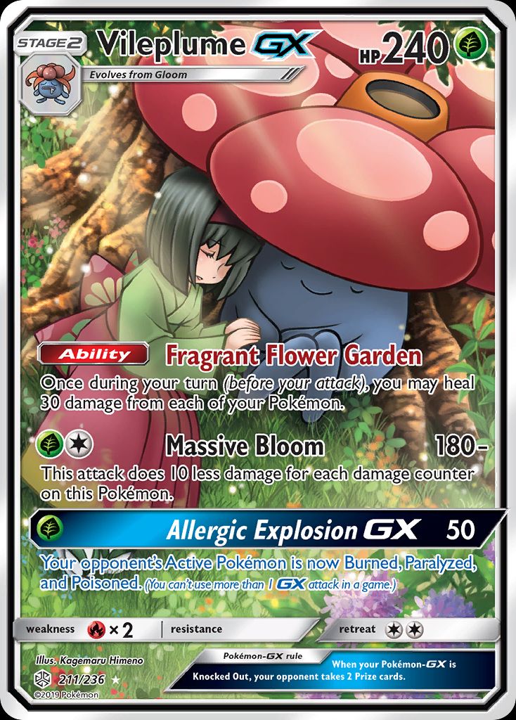 PSA 10 Vileplume GX Cosmic Eclipse graded Pokémon card