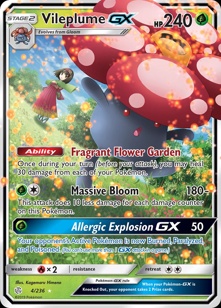 PSA 10 Vileplume GX Cosmic Eclipse graded Pokémon card