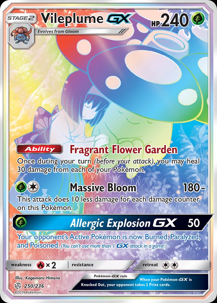 PSA 10 Vileplume GX Cosmic Eclipse graded Pokémon card