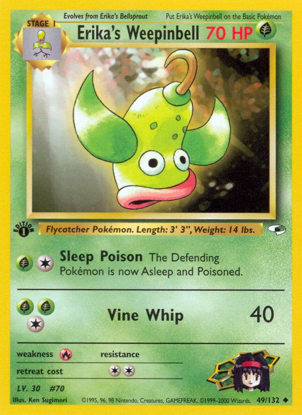 PSA 10 Erika's Weepinbell Gym Heroes graded Pokémon card