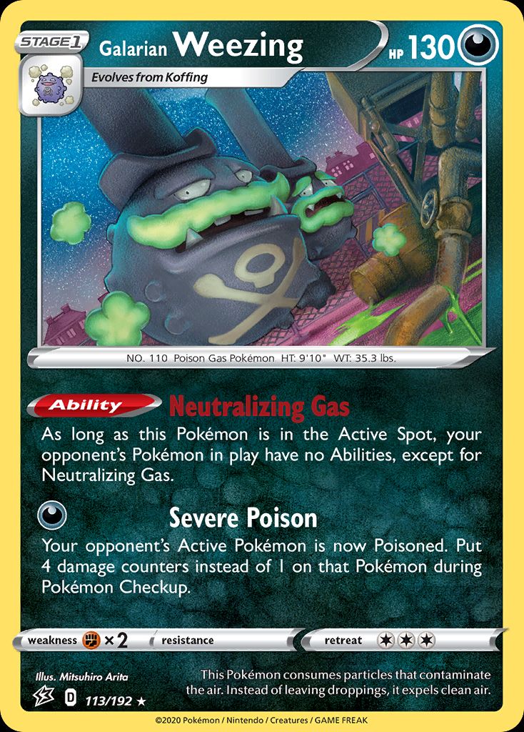 PSA 10 Galarian Weezing Chilling Reign graded Pokémon card