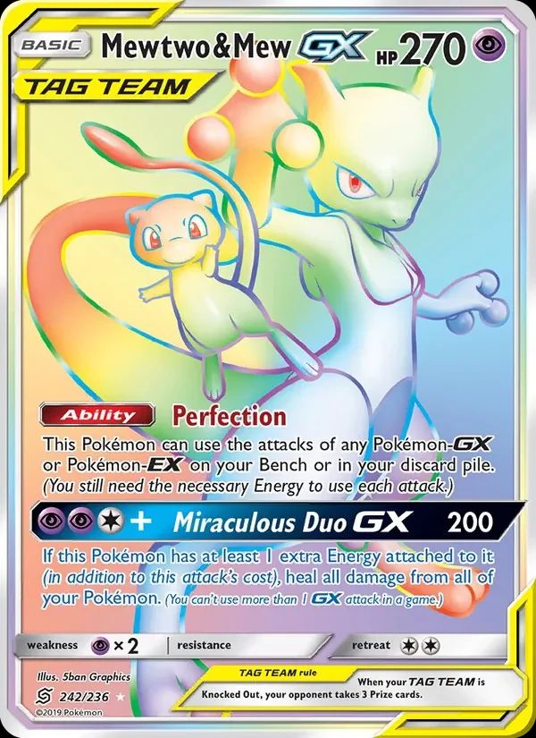 Mewtwo & Mew GX Unified Minds card