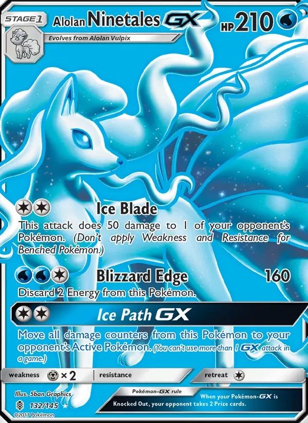 Alolan Ninetales GX Guardians Rising card