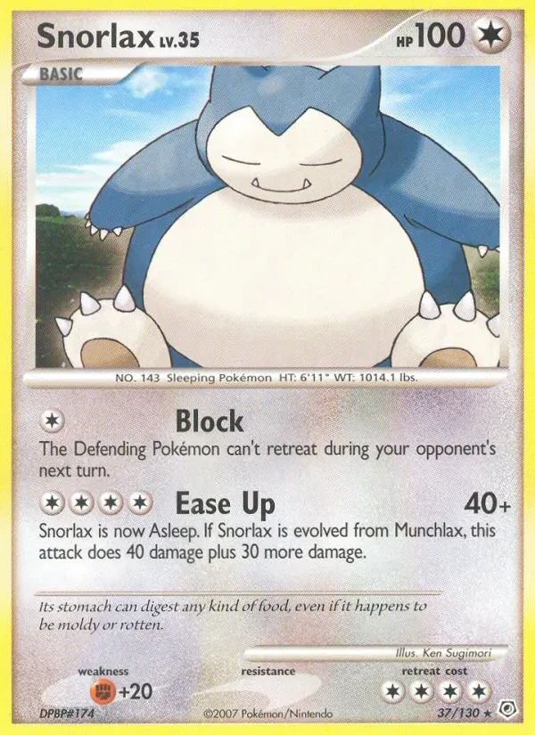 Snorlax Diamond & Pearl card