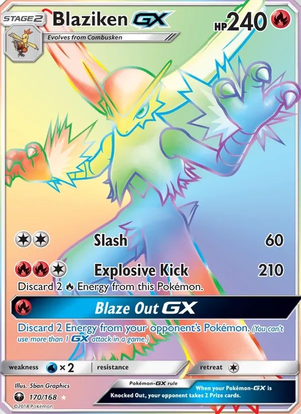 Blaziken GX Celestial Storm card