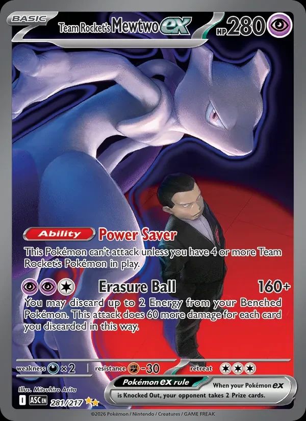 Team Rocket's Mewtwo ex Ascended Heroes card