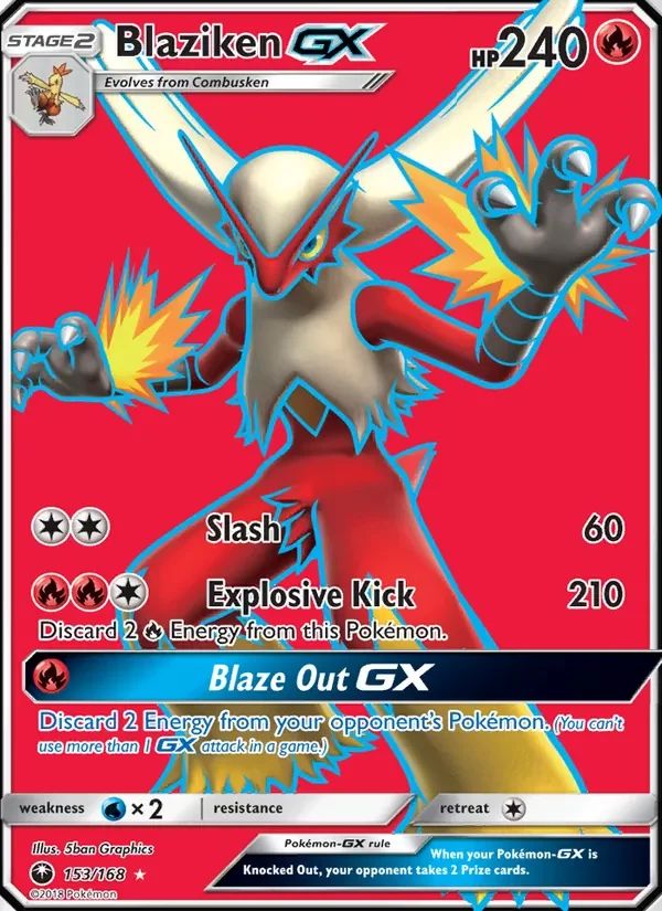 Blaziken GX Celestial Storm card
