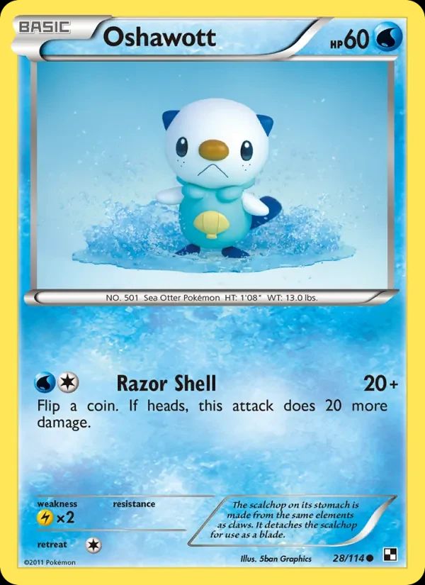 Oshawott Black & White card