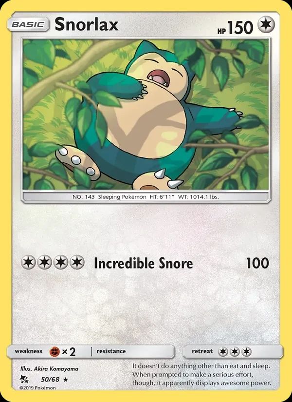 Snorlax Hidden Fates card
