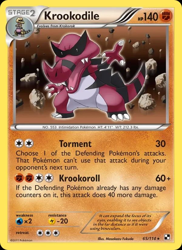 Krookodile Black & White card