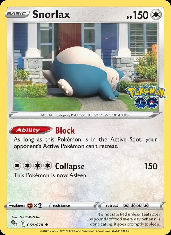 Snorlax Pokémon GO card