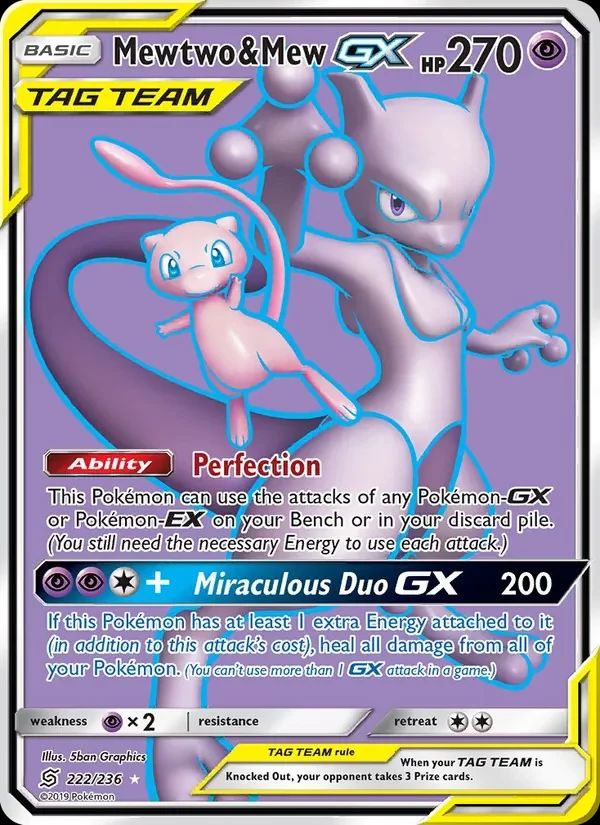 Mewtwo & Mew GX Unified Minds card