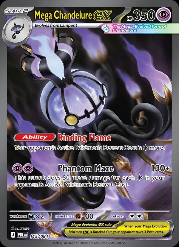 Mega Chandelure ex Pitch Black card