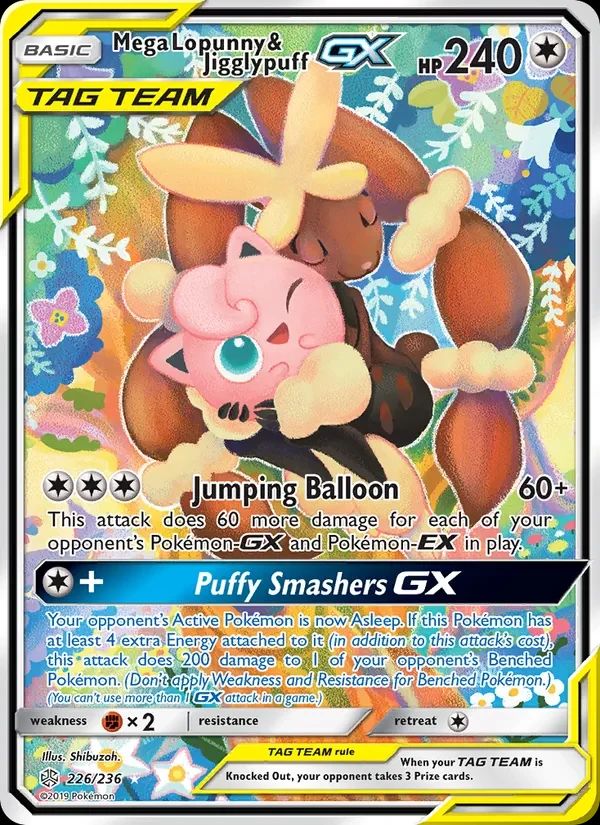 Mega Lopunny & Jigglypuff GX Cosmic Eclipse card