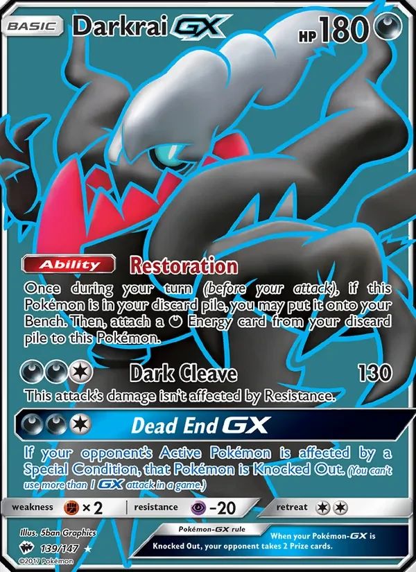 Darkrai GX Burning Shadows card