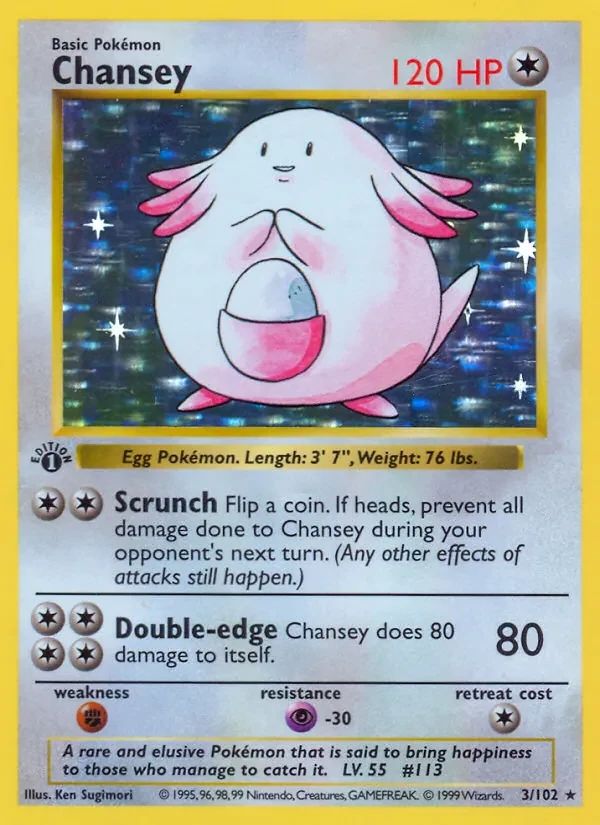 Chansey Base Set card