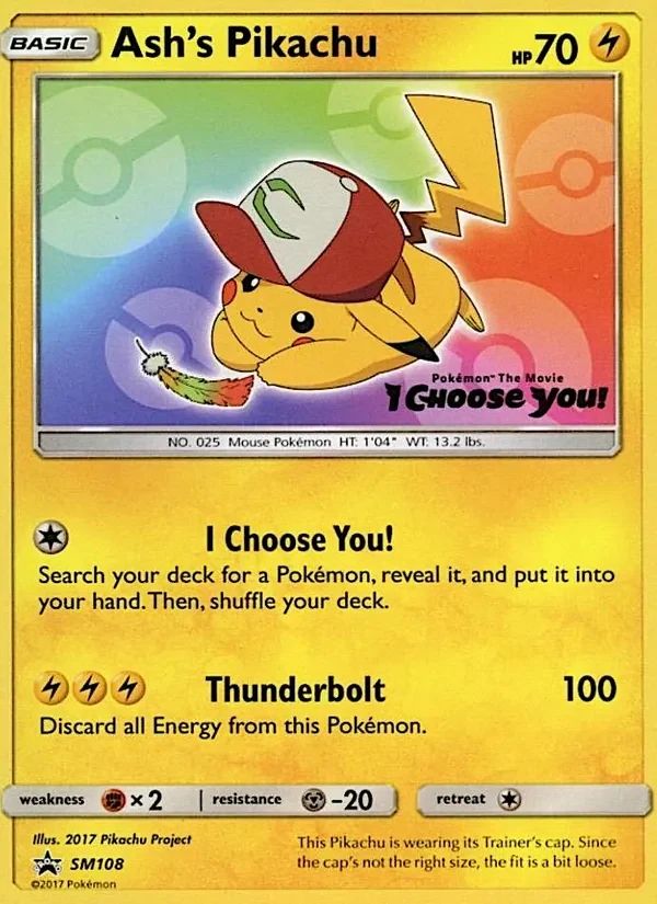 Ash's Pikachu SM Black Star Promos card