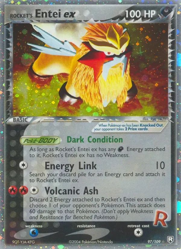 Rocket's Entei EX EX Team Rocket Returns card