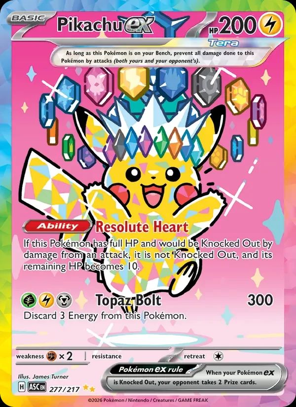 Pikachu ex Ascended Heroes card