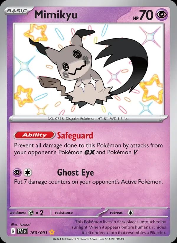 Mimikyu Paldean Fates card