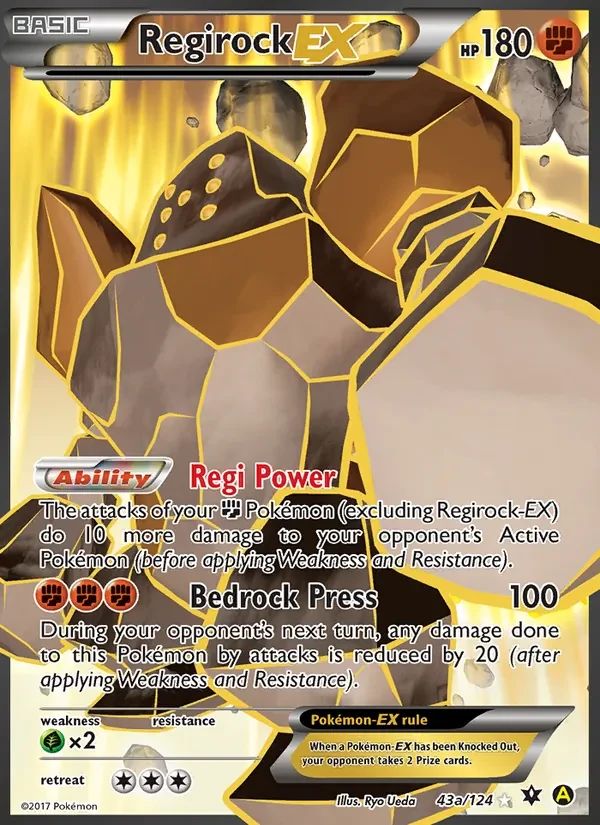 Regirock EX Fates Collide card