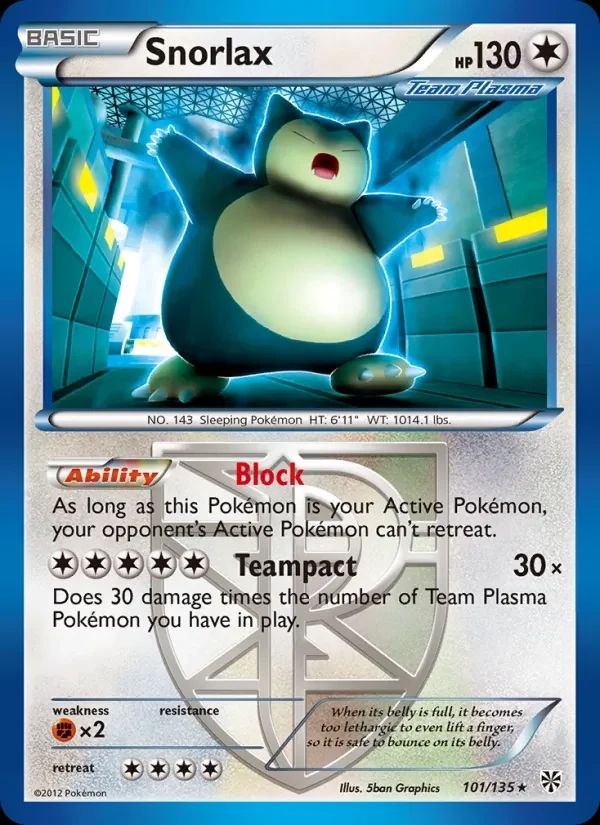Snorlax Plasma Storm card