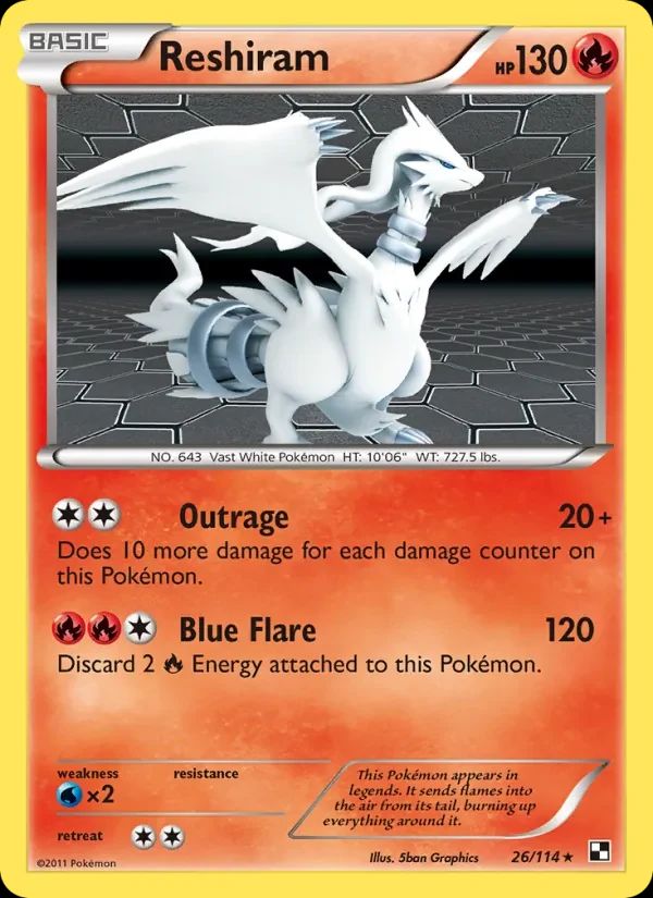 Reshiram Black & White card