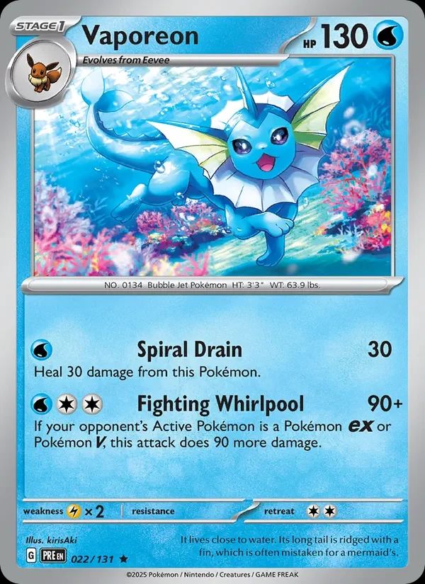 Vaporeon Prismatic Evolutions card