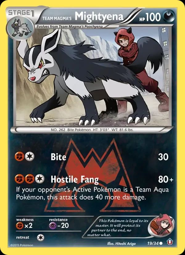 Team Magma's Mightyena Double Crisis card