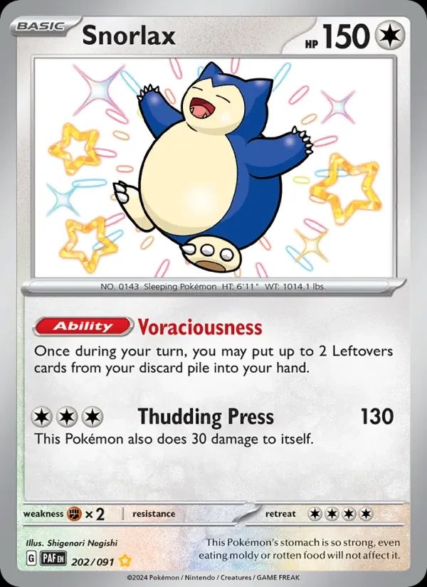 Snorlax Paldean Fates card