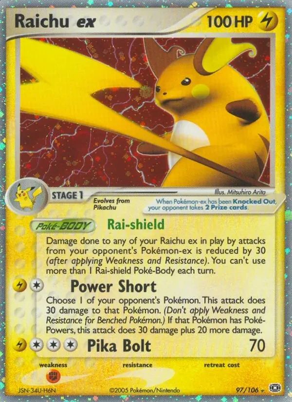 Raichu EX EX Emerald card