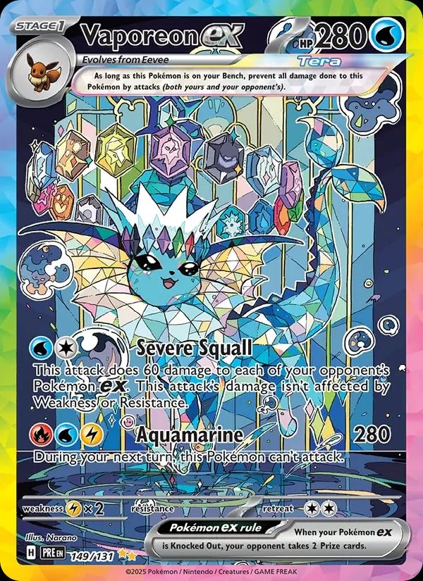 Vaporeon ex Prismatic Evolutions card