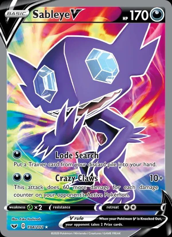 Sableye V Sword & Shield card