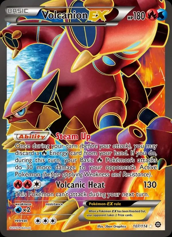 Volcanion EX Steam Siege card
