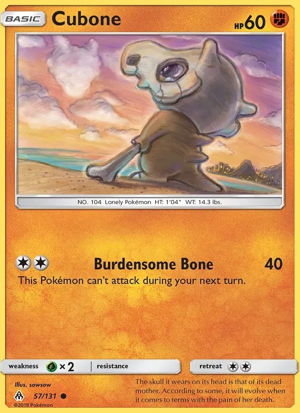 Cubone Forbidden Light card