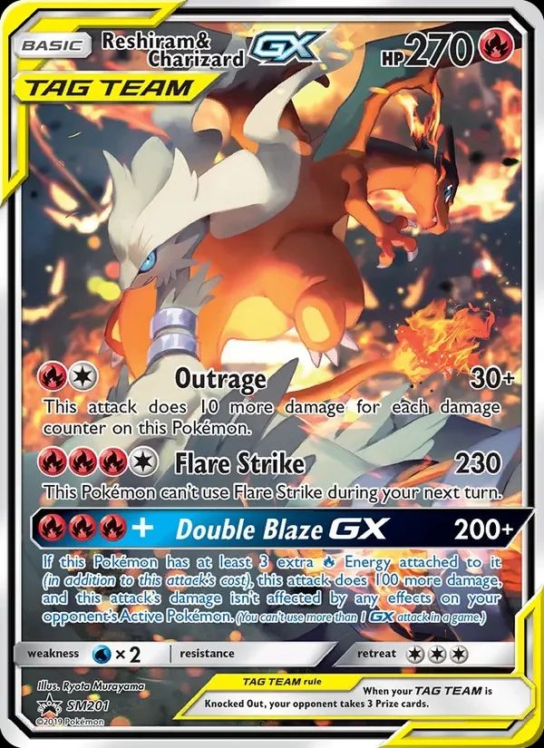 Reshiram & Charizard GX SM Black Star Promos card