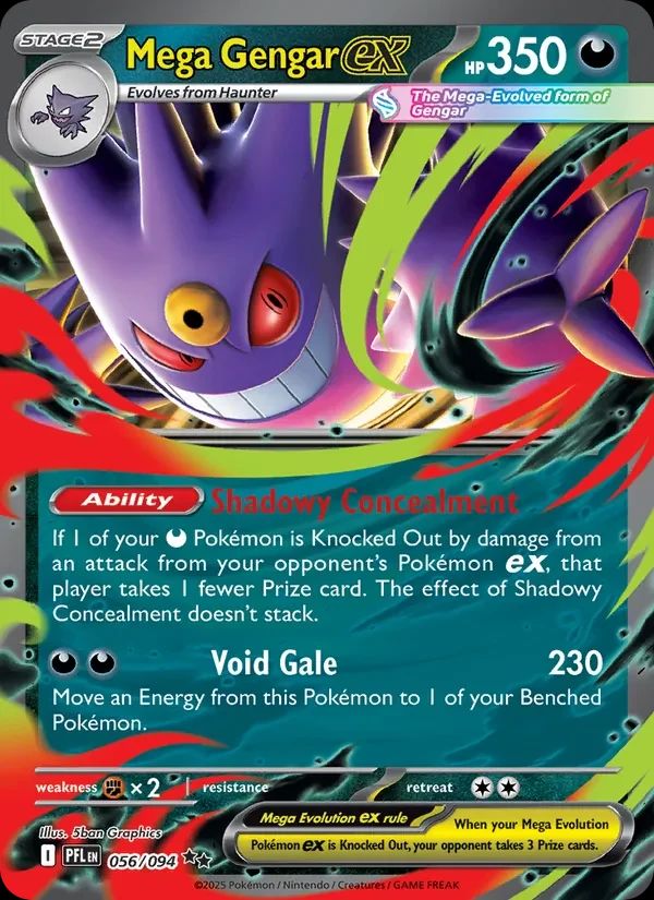 Mega Gengar ex Phantasmal Flames card