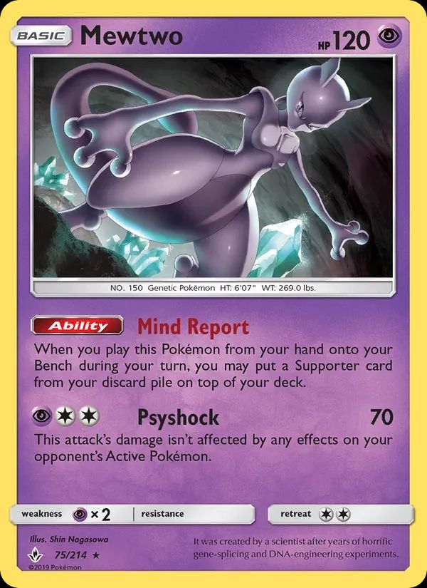Mewtwo Unbroken Bonds card