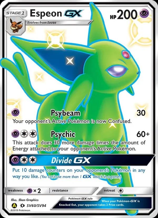 Espeon GX Hidden Fates card