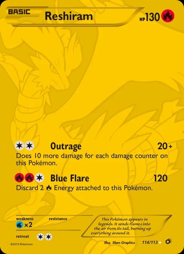 Reshiram Legendary Treasures card